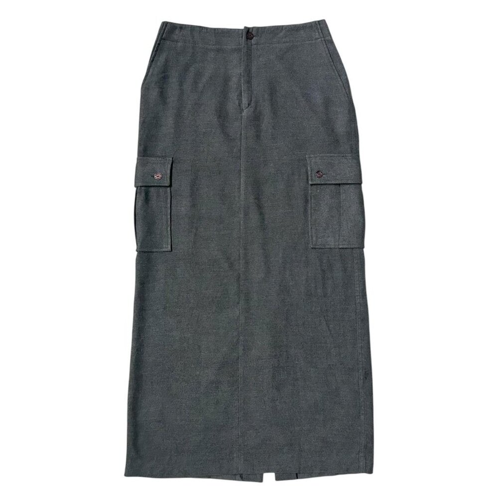 90s Y2K vintage Cargo maxi skirt by Mexx utility pockets mid low rise flannel.
